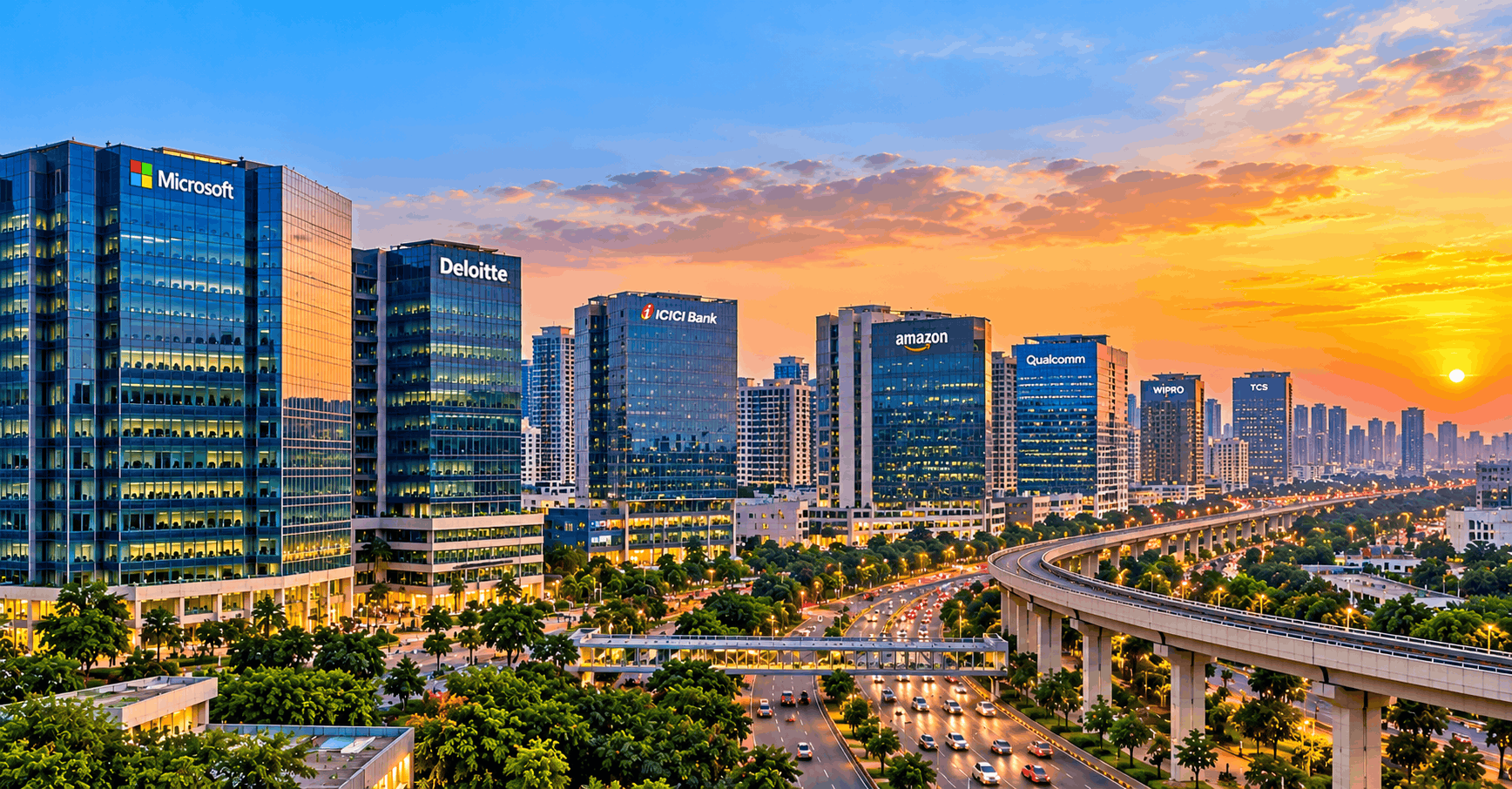 Financial District and Gachibowli IT corridor in Hyderabad